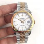 Copy Rolex Datejust 41MM Two Tone Gold Jubilee White Dial Watch